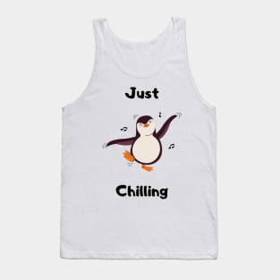 Just Chilling Penguin Design Tank Top